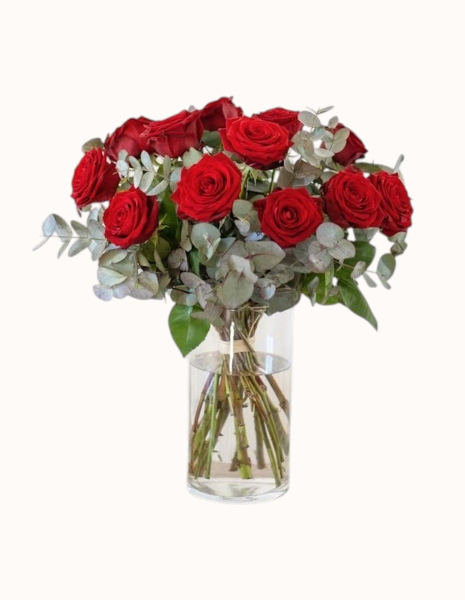 Ramo de Rosas con Eucalipto